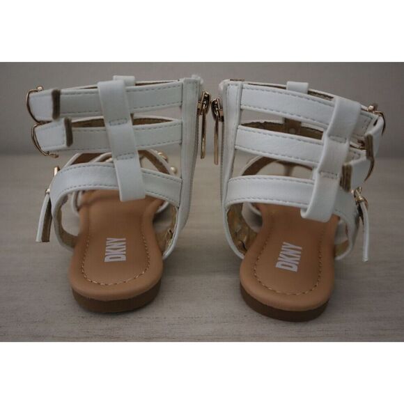 DKNY DKN878-5DD Girl's Sz 13 White/Gold Cassie Dome Gladiator Sandals - Picture 9 of 13